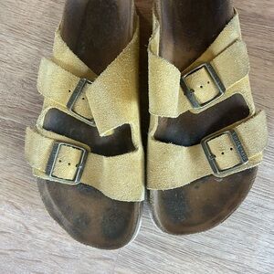 Yellow Suede Birkenstocks
